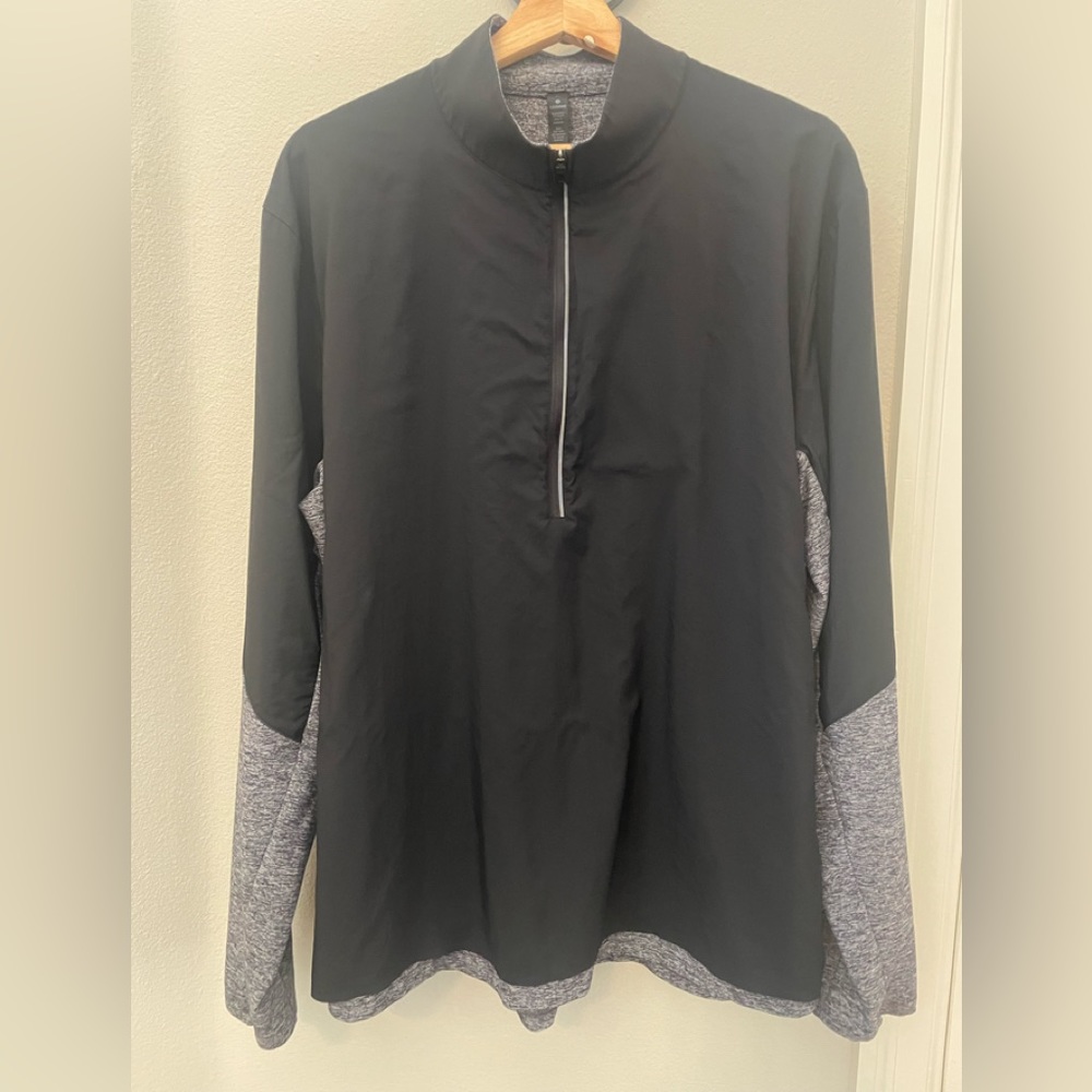 Lululemon 1/2 Zip Mens Black/Grey XL Long Sleeve Active Top/Jacket